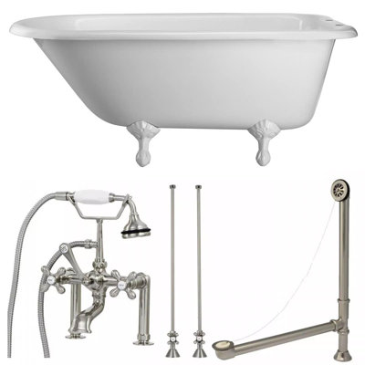 60.5'' x 30'' Freestanding Soaking Bathtub with Faucet
