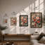 Coral Blossom Garden Botanical - Framed Print-323393897-323393899
