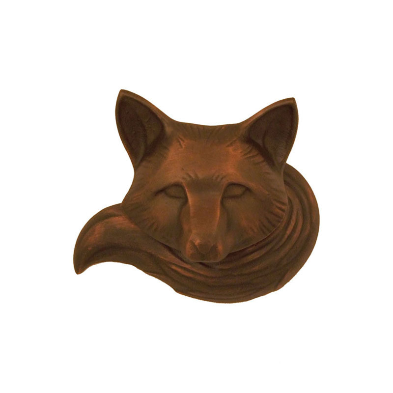 Heurtoir de porte renard, Bronze huilé, 3,75 po x 3 po x 2,25 po