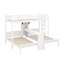 Lit superposé en bois avec bureau et tablettes de rangement, lit superposé triple 3 en 1 avec lampe de lecture à DEL-935423403