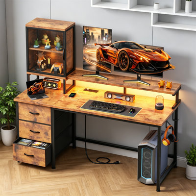 Metal Base Computer Desk