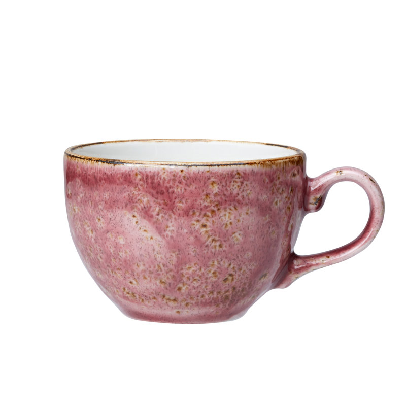Tasse basse artisanale, 8, Rose; brun