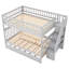 Lit double au-dessus d'un lit superposé gris avec lit gigogne et escalier - Construction en pin, 3 lits, espace de rangement organisé, accès sûr aux escaliers, assemblage facile et construction, option, compartiments, garde-corps,-425212675