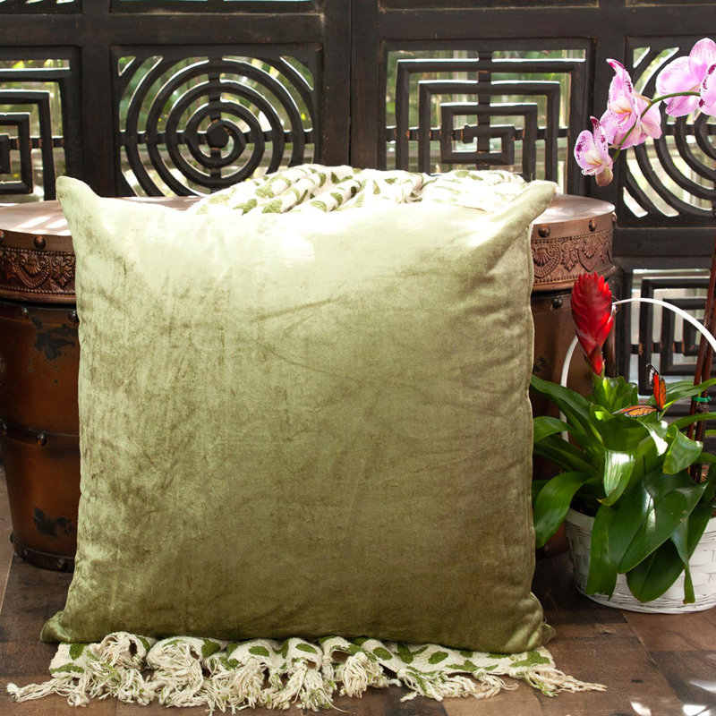 Housse et insert de coussin Topaz, 18 po x 18 po, Polyester / Bourre en polyester, Olive