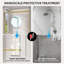 Porte de douche coulissante double 60 po x 62 po avec quincaillerie or brossé et verre trempé pour salle de bain