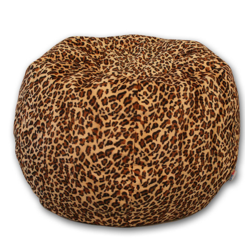 Fauteuil poire standard classique, Polyester guépard, 18"H x 30"W x 30"D
