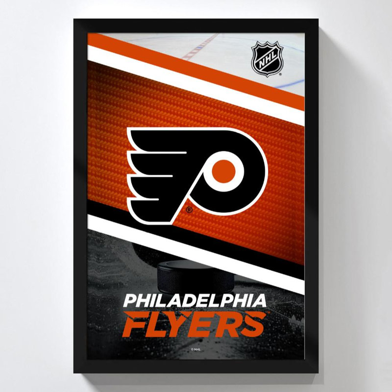 «Philadelphia Flyers NHL», art mural, H 36 po x l 24 po, Acrylique encadré, Noir