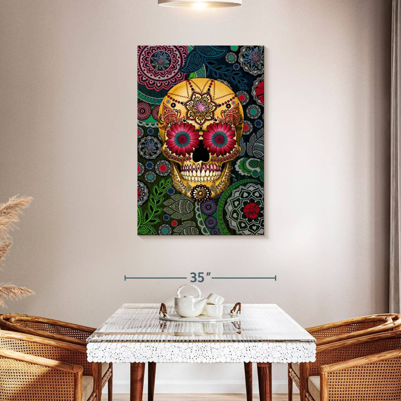 Kerner Sugar Skull Paisley Garden, 45" H x 30" W