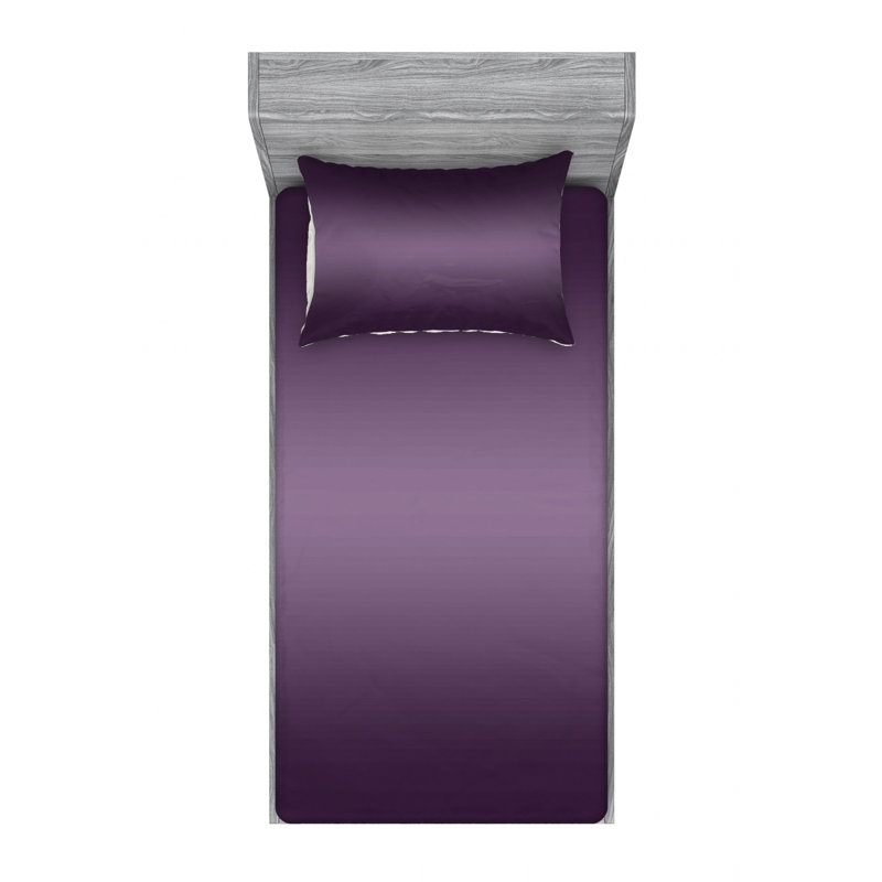 Twin Purple Microfiber Kids Sheet and Pillowcase Set
