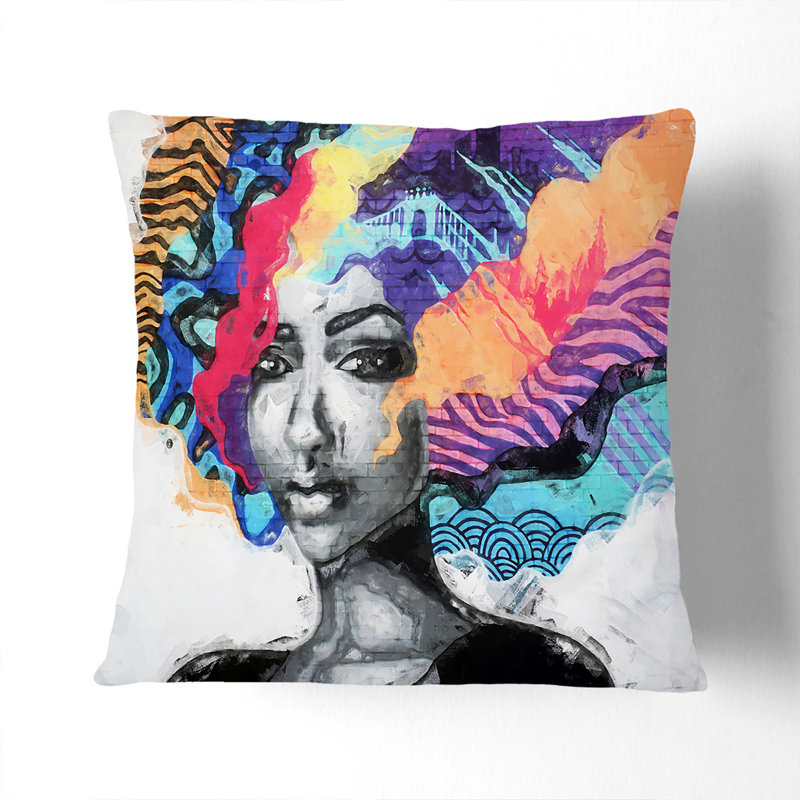 Love Is Street Art Cushion with Filling, 40cm H x 40cm W x 15cm D, Stone
