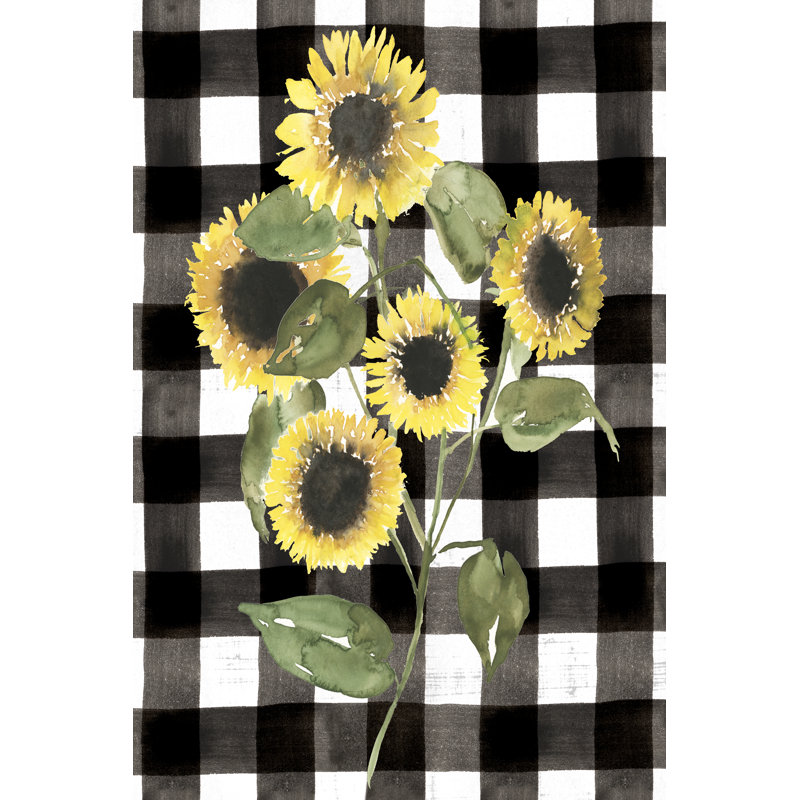 Buffle à carreaux tournesol II, H 30 po x l 20 po x P 1,25 po