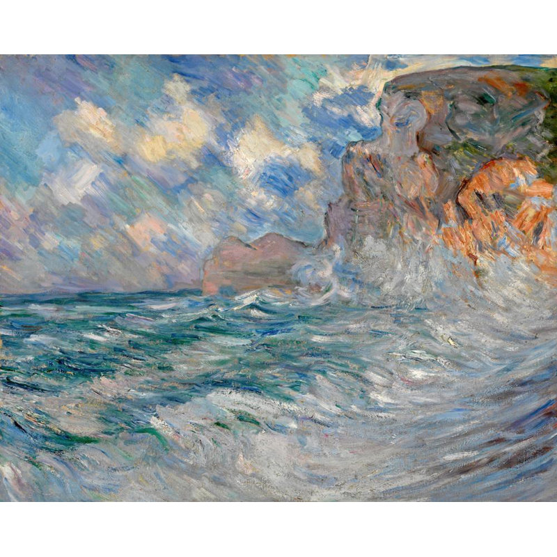 "Cliff at Etretat" par Lilla Cabot Perry - Art mural sur toile tendue avec châssis, H 24 po x l 17 po