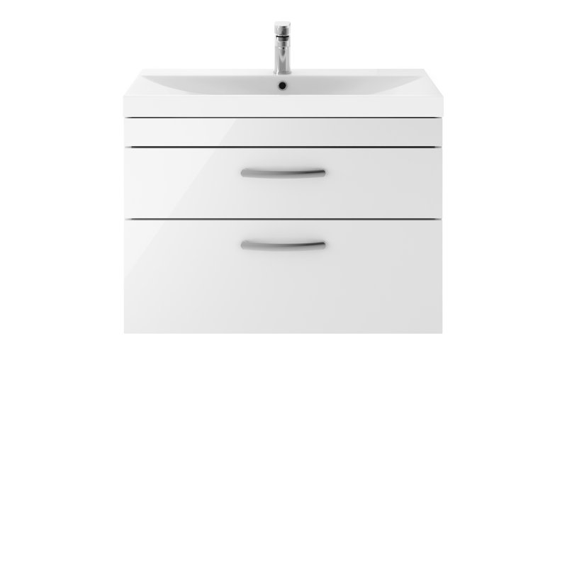 Caillen Wall Mount Single Vanity Unit, Gloss White