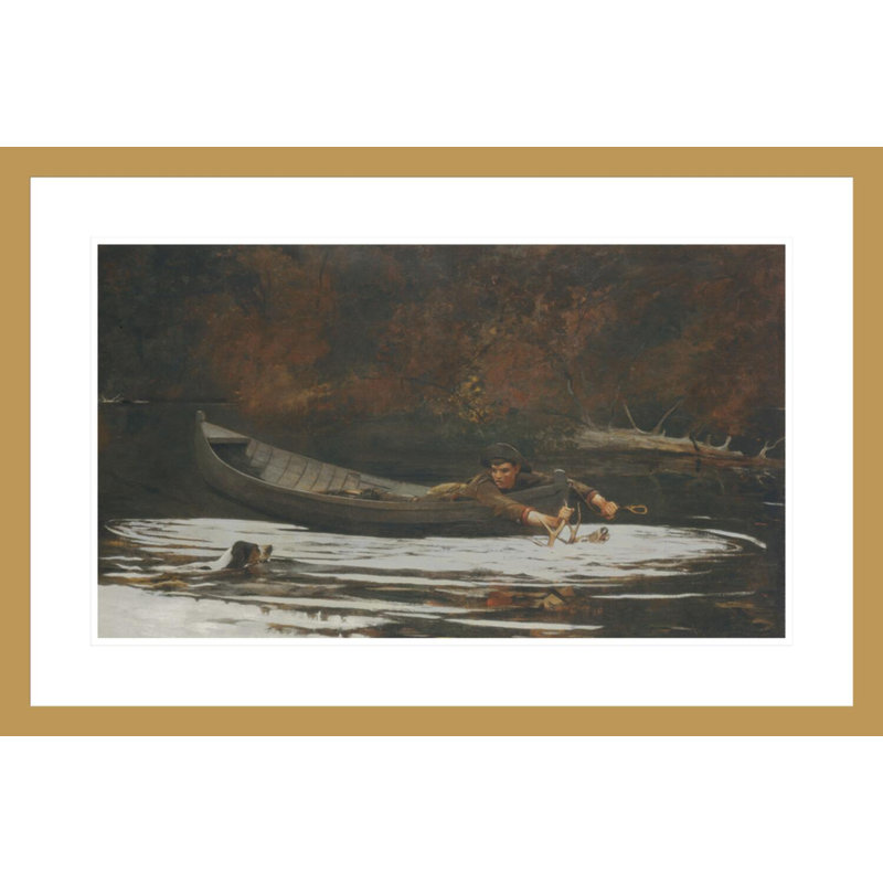 «Hound and Hunter» par Winslow Homer - impression giclée encadrée, H 19,68 po x l 29,5 po