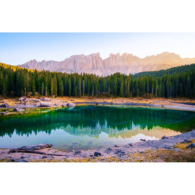 Rutger Carezza Lake in Dolomites sur toile, H 8 po x l 12 po