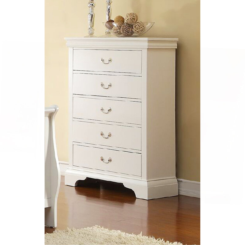 Commode de chambre moderne avec plusieurs options de rangement et design élégant, Argent argent, Blanc