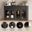 Buffet 55 po avec rangement, grande armoire de cuisine avec 4 portes en acrylique et 2 tiroirs-1910456375