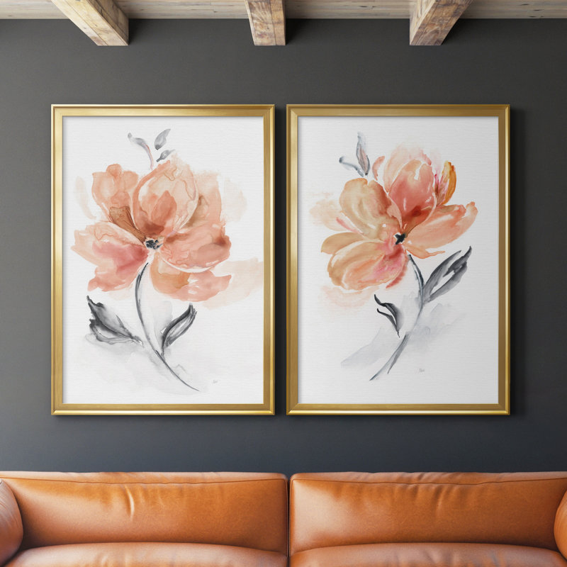 «Soft Sensation I», ensemble de 2 peintures sur toiles, Gold Framed Canvas, H 26,5 po x l 73 po x P 1,5 po
