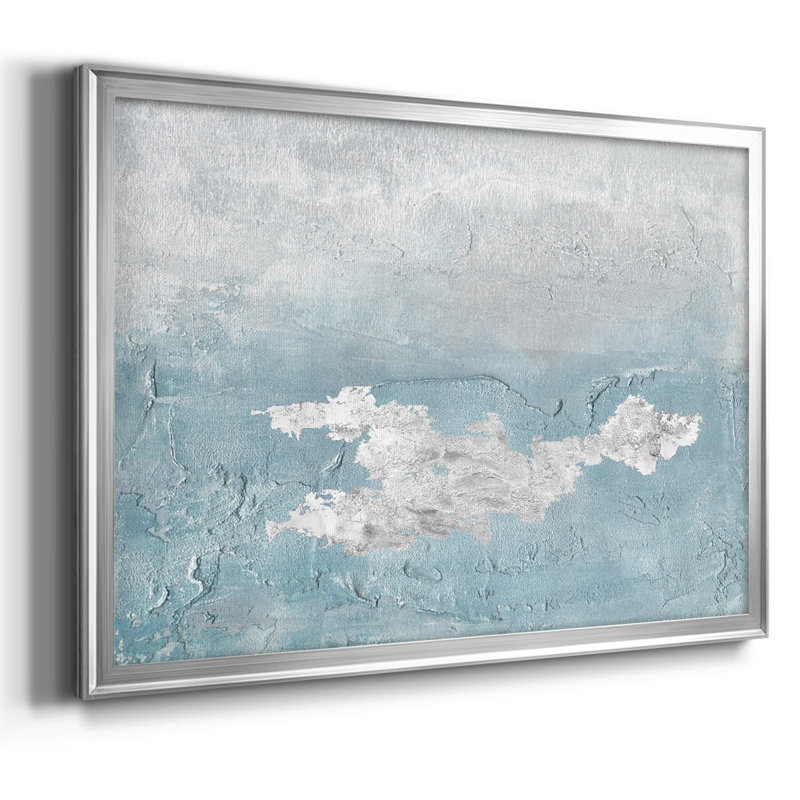 «Blue Mist», toile tendue avec châssis en I_2772974, H 26 po x l 38 po x P 1,5 po, Argent