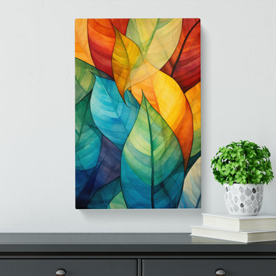 Leaf Abstract Art No.3 - Wrapped Canvas