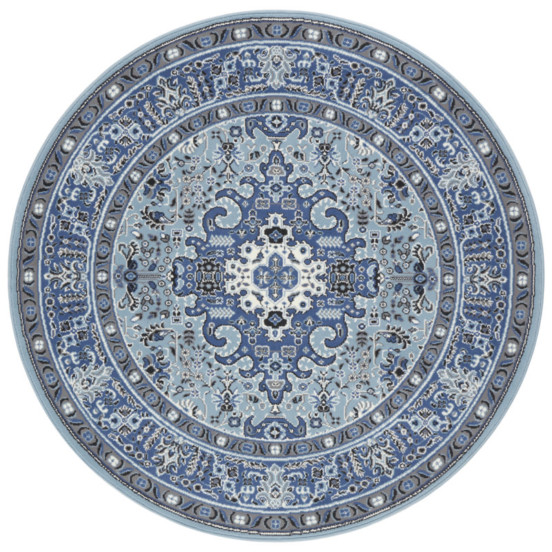 Skazar Isfahan Tufted Blue Rug, Round 160cm