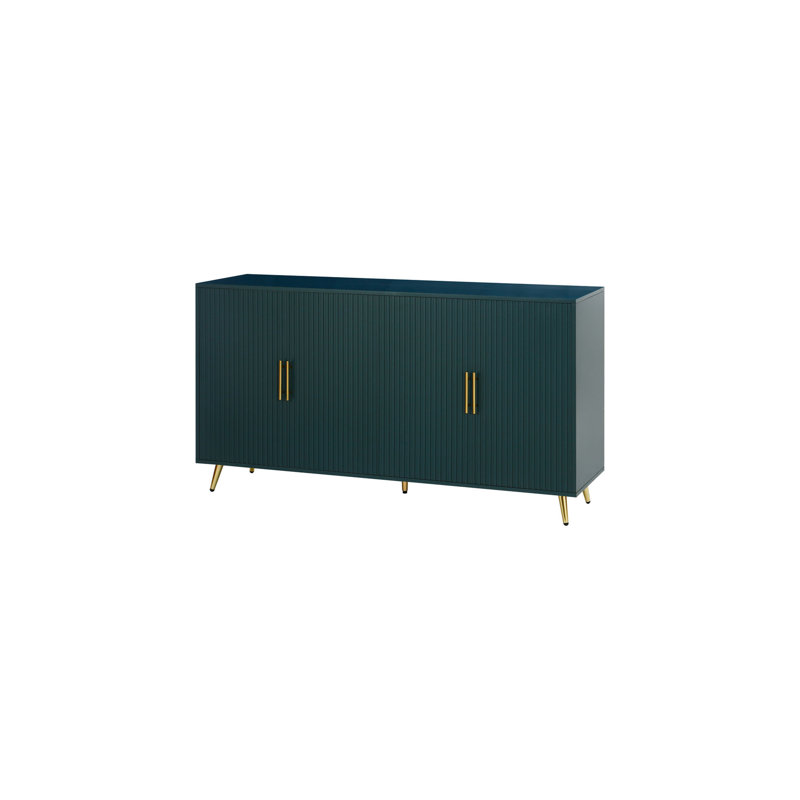 Meuble télé avec armoire de rangement spacieuse et pièce décorative moderne au fini bleu marine