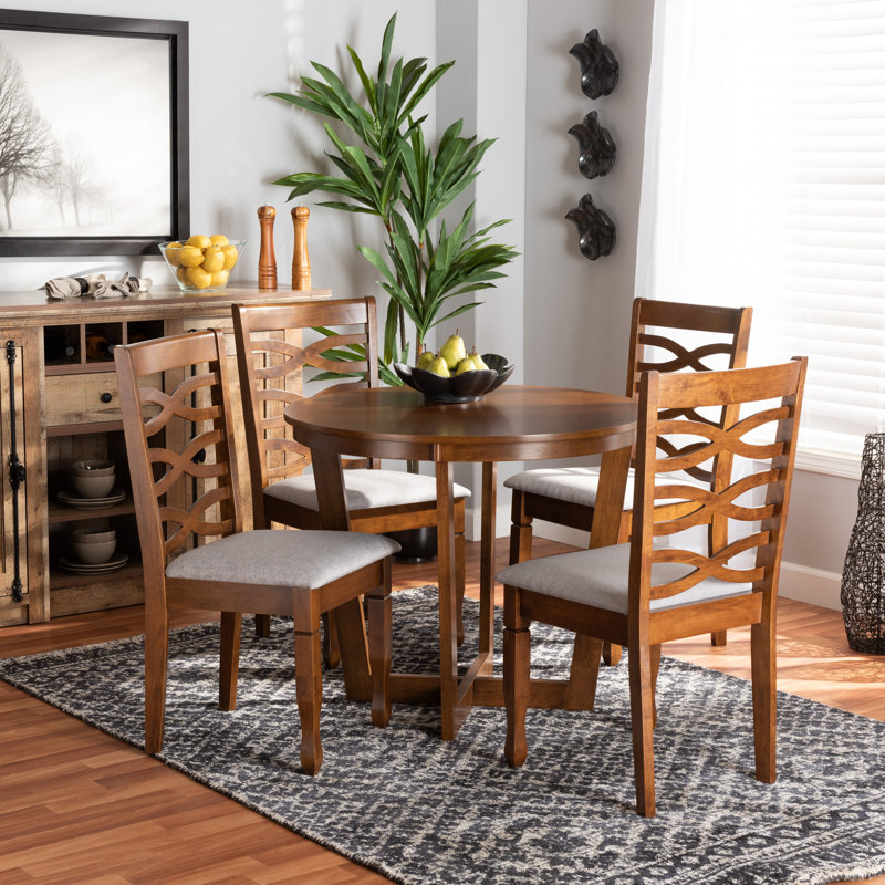 4 - Person Solid Wood Top Trestle Dining Set