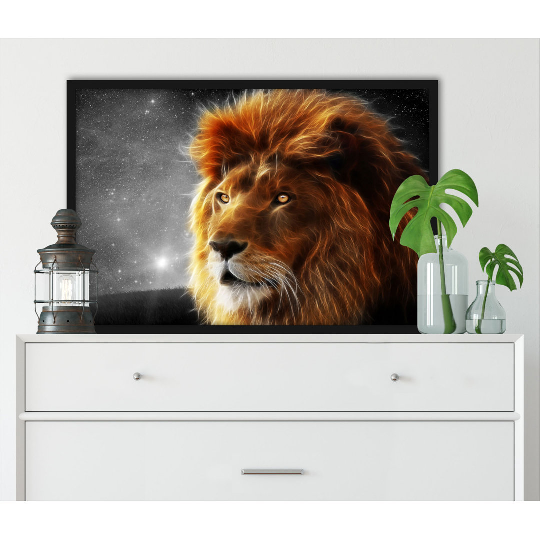 Gerahmtes Poster Beautiful Abstract Lion