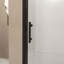 Porte de douche pliante, verre trempé de 1/4 po (6 mm), cadre en aluminium, film antidéflagrant