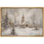 «Rustic Winter Landscape Country Christmas Pine Tree Holiday Decor», reproduction d'art sur toile encadrée-107117875-107117879