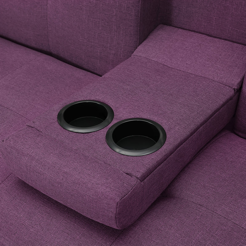 Glenvil Upholstered 74.8'' Sofa Bed, Purple Polyester Blend