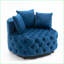 Fauteuil demi-tonneau de salon Mid-Century | Velours | Bleu royal-1446707921