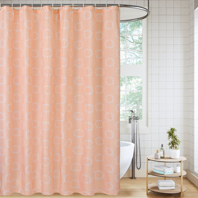 71" W Textured Shower Curtain Set with Hooks - Basics by Wayfair™