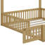 Lit plateforme en bois pleine grandeur avec garde-corps-136455086