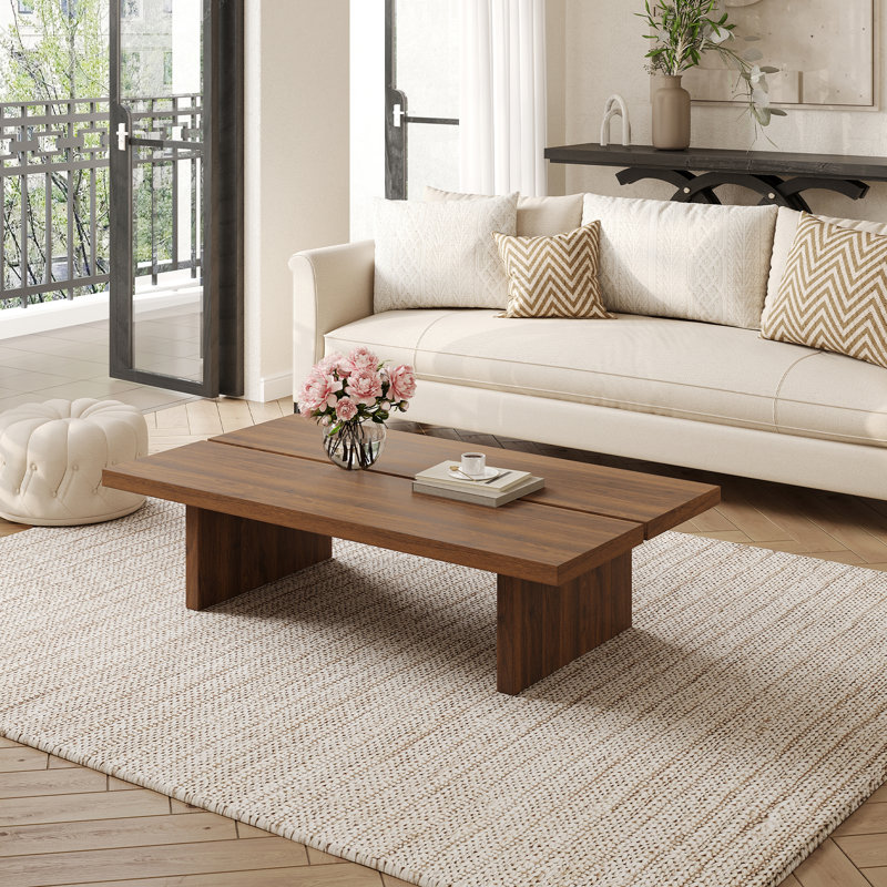 47" Modern Wood Coffee Table for Living Room | Sled Design