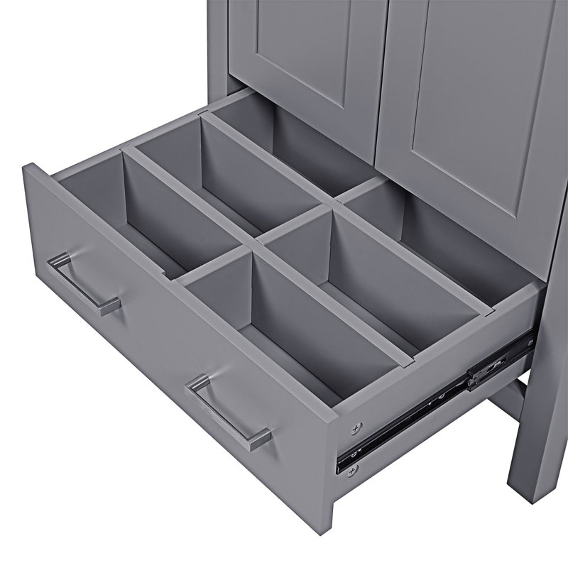 Bathroom Vanity With Integrated Undermount Sink, Gray