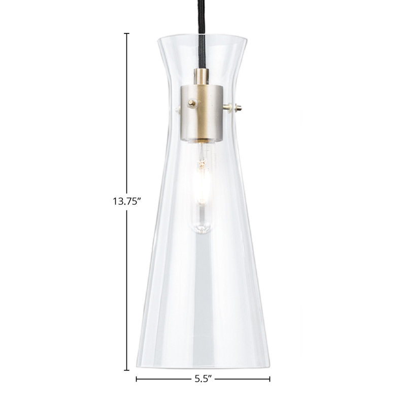 Luminaire suspendu 1 lumière Sclafani, Or doux