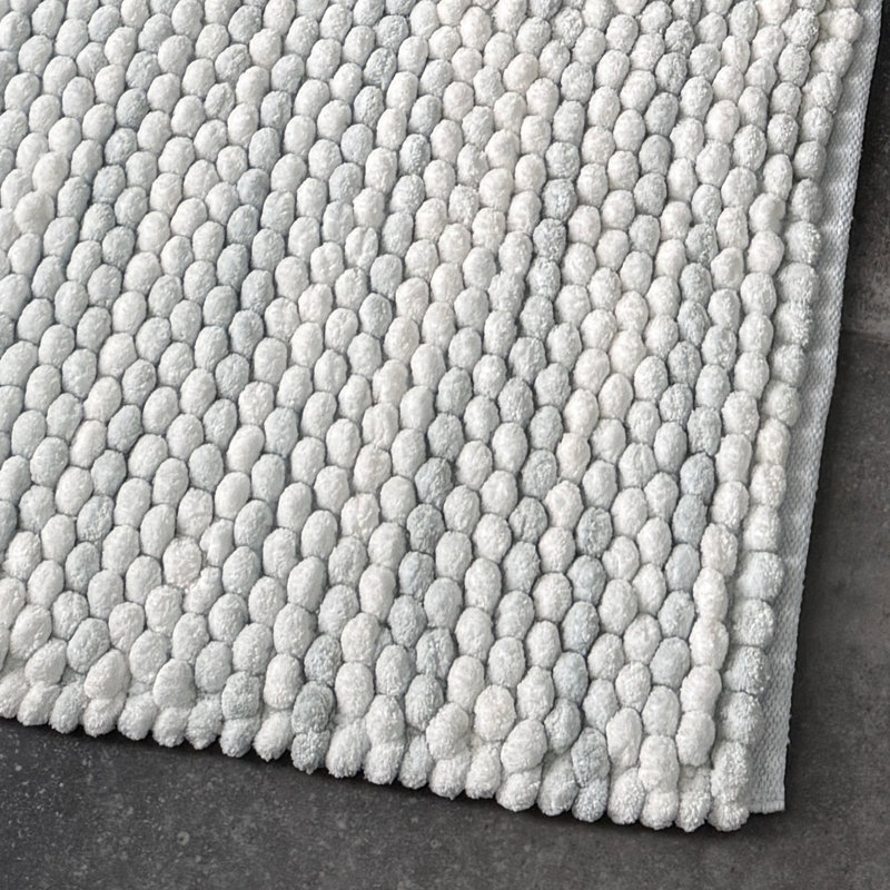 Rozelia Cotton Blend Non-Slip Bath Mat, Grey