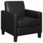Chaise rembourrée contemporaine noire avec pieds stables et siège rembourré en mousse de style polyvalent et confortable