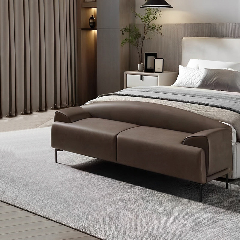 Banc rembourré Sile, Café, H 21,65 po x l 59,05 po x P 19,68 po