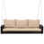 Coussin beige / structure brune