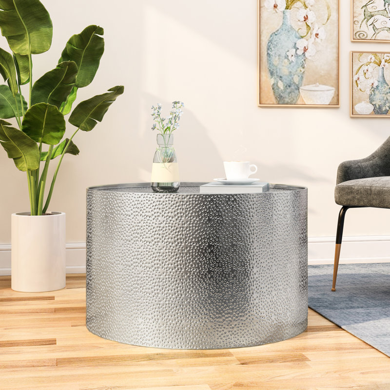 Table basse Corron, Argent, H 17 po x l 26 po x P 26 po