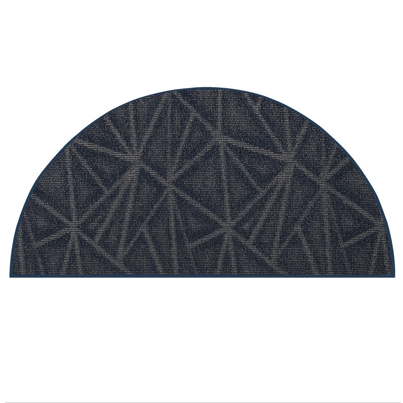 Tapis bleu marine Bowermaster, Demi-cercle 54 po x 108 po