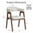 Mid-Century Modern Upholstered Dining Armchair, Fabric Seat & Back, Solid Wood Frame Dining Chair-1010894224