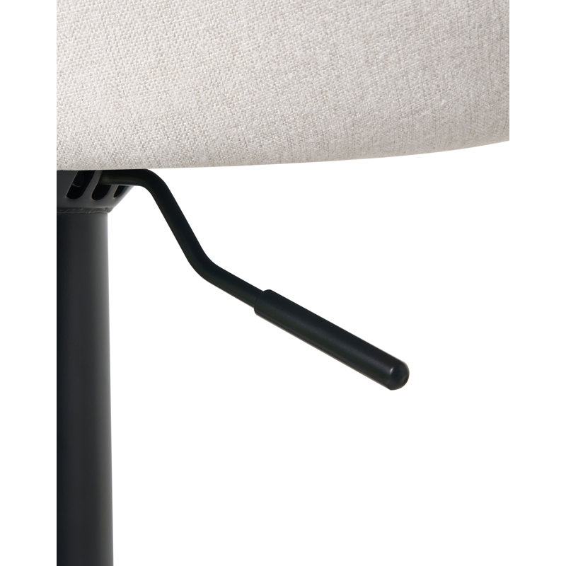 Swivel Upholstered Adjustable Height Counter Stool with Metal Frame, Beige Fabric
