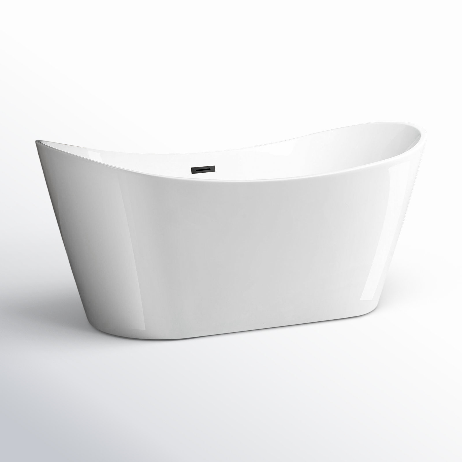 Vital 67" Freestanding Soaking Acrylic Bathtub, Oil Rubbed Bronze, White