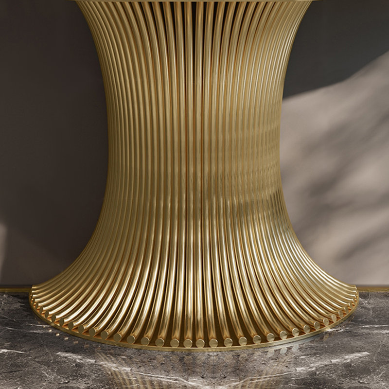 Console de style italien moderne et luxueuse, H 33,5 po x l 54,3 po x P 15 po, Doré