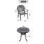 Ensemble de 3 meubles de patio en aluminium coulé avec coussins bleus