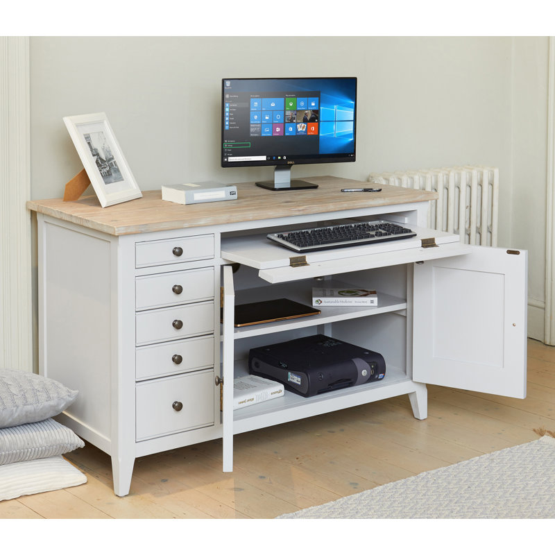Jamaul Solid Wood Executive Desk, 76 x 76 x 60