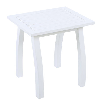 White Pu Weather - End Table, 19X15x19.09 Inches, Wood, Good For Bedroom Decor 19X15 Inch Surface, Ideal